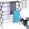 Suszarka na pranie metalowa czarna pionowa rozsuwana 47-78x94 cm Vilde