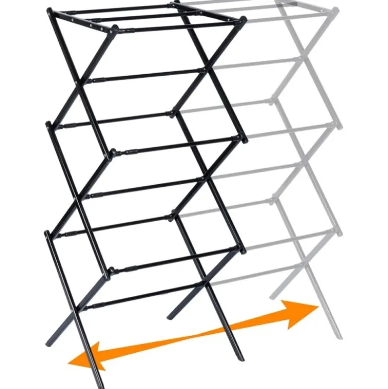 Suszarka na pranie metalowa czarna pionowa rozsuwana 47-78x94 cm Vilde