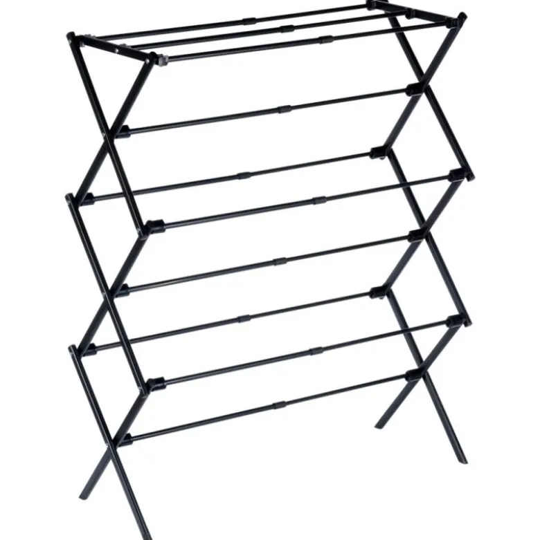 Suszarka na pranie metalowa czarna pionowa rozsuwana 47-78x94 cm Vilde
