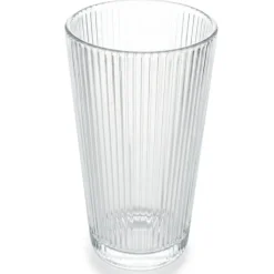 Szklanka do napojów z pokrywką i słomką 400 ml Tragar Kubek szklany podróżny ryflowany