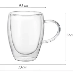 Szklanka termiczna 350 ml z podwójnymi ściankami do kawy herbaty Tragar TR-36-2