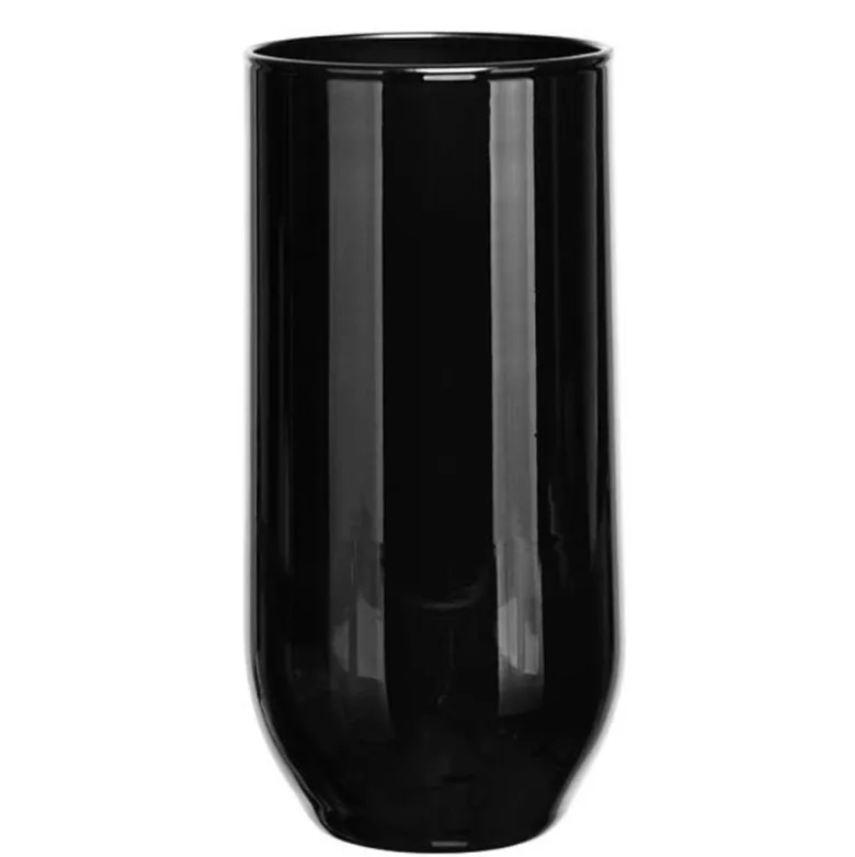 Szklanki czarne błyszczące Glasmark 400 ml zestaw 6 szklanek do napojów wody drinków wysokie proste