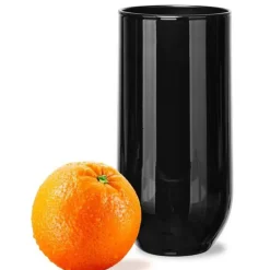 Szklanki czarne błyszczące Glasmark 400 ml zestaw 6 szklanek do napojów wody drinków wysokie proste