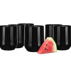 Szklanki czarne Glasmark 300 ml zestaw 6 szklanek do napojów wody drinków