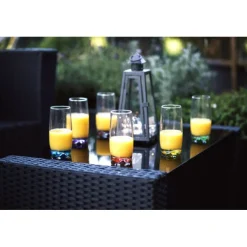 Szklanki do drinków wysokie Glasmark kolorowe dno 350 ml zestaw 6 szklanek