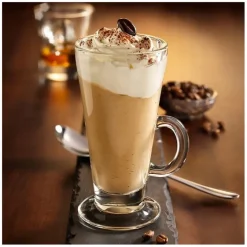 Szklanki do kawy latte Florina Boston 275 ml wysokie zestaw z długimi łyżeczkami 6 sztuk