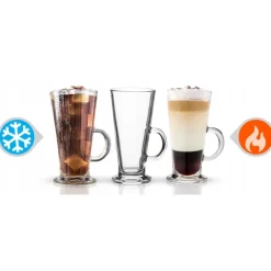Szklanki do kawy latte Florina Boston 275 ml wysokie zestaw 6 sztuk