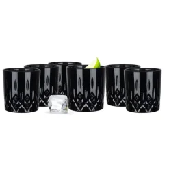 Szklanki do whisky drinków zestaw 6 szklanek 280 ml czarne