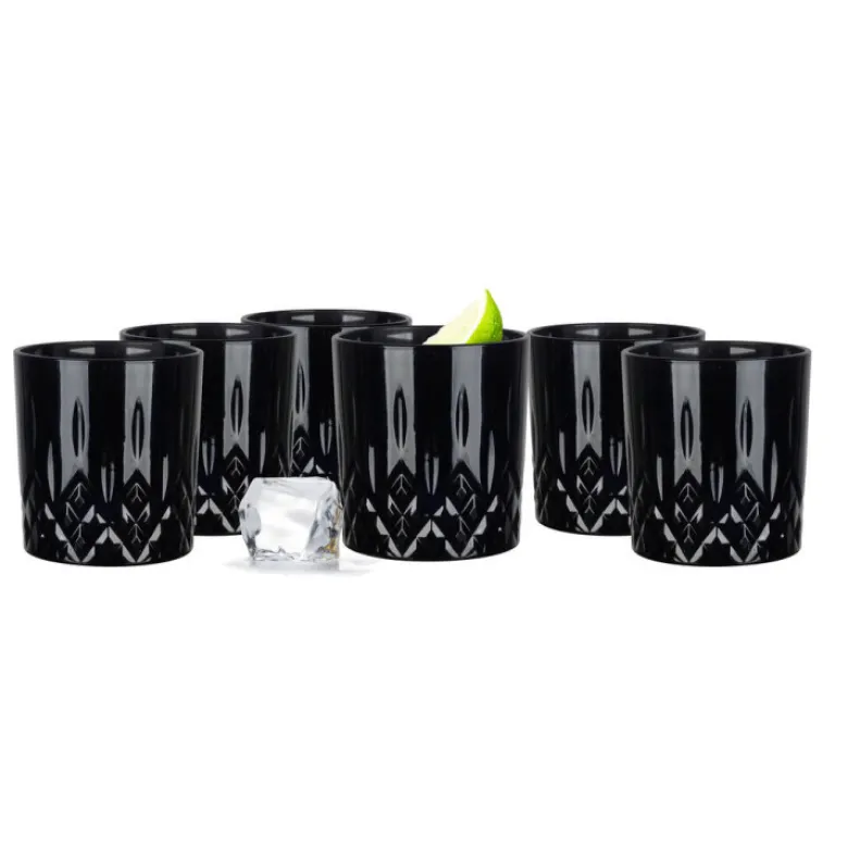 Szklanki do whisky drinków zestaw 6 szklanek 280 ml czarne