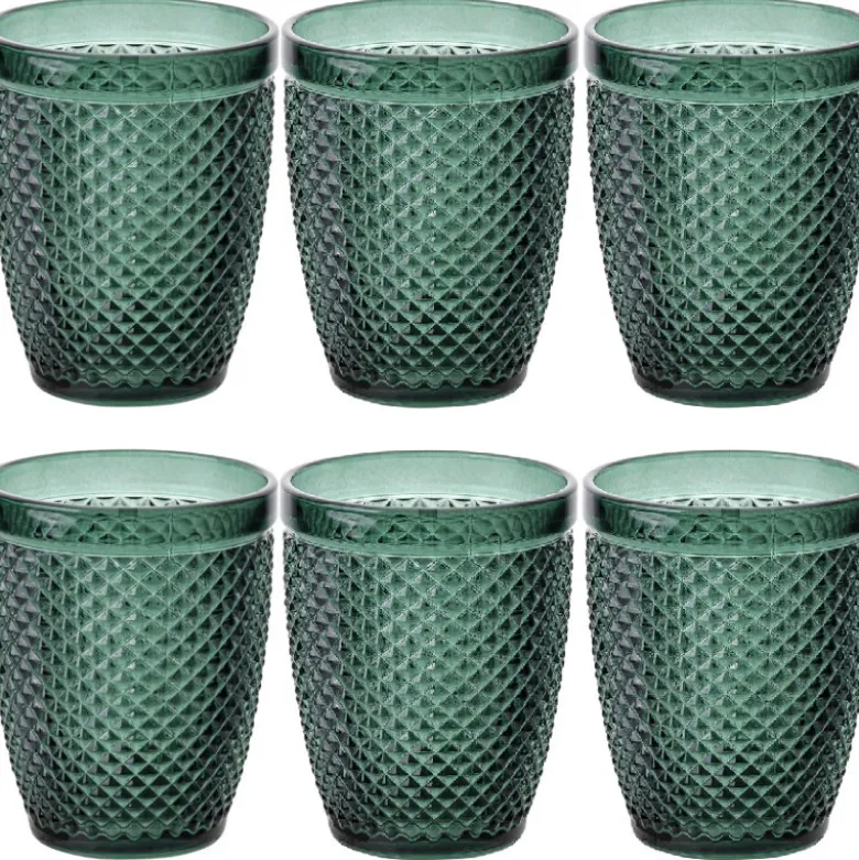 Szklanki do wody 260 ml niskie Florina Alexis Emerald szmaragdowe zestaw 6 sztuk