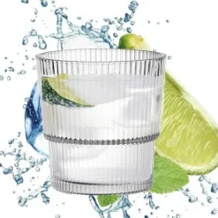 Szklanki do wody 330 ml niskie zestaw 6 sztuk napoje szkło ryflowane Baltico Florina