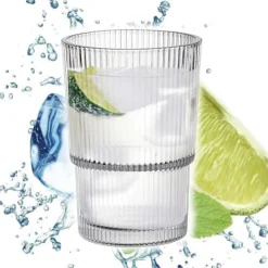 Szklanki do wody 420 ml wysokie zestaw 6 sztuk napoje szkło ryflowane Baltico Florina