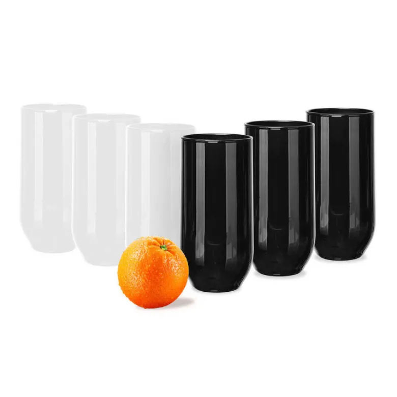 Szklanki Glasmark 400 ml zestaw 6 szklanek do napojów wody drinków czarne i białe