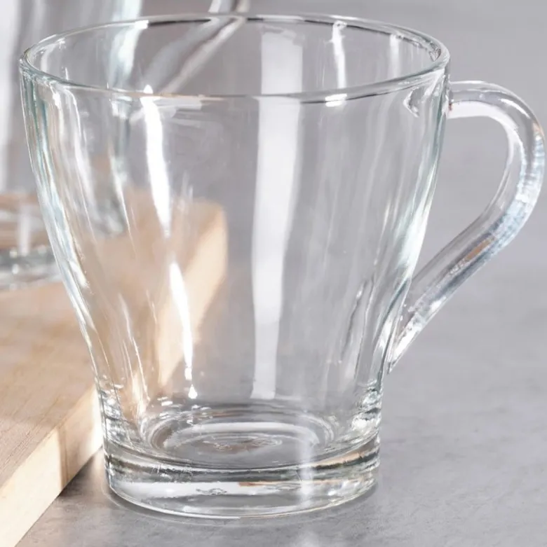 Szklanki klasyczne z uchem do kawy i herbaty 250 ml zestaw 6 sztuk Vilde