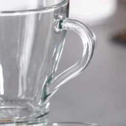 Szklanki klasyczne z uchem do kawy i herbaty 250 ml zestaw 6 sztuk Vilde