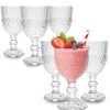 Szklanki kryształowe na stopce do napojów wody soku 340 ml zestaw 6 szt Altom Design Bloom