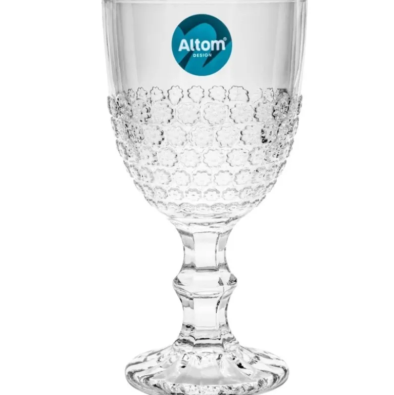 Szklanki kryształowe na stopce do napojów wody soku 340 ml zestaw 6 szt Altom Design Bloom