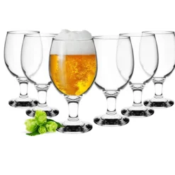 Szklanki na nóżce Glasmark pokale 360 ml do piwa zestaw 6 sztuk