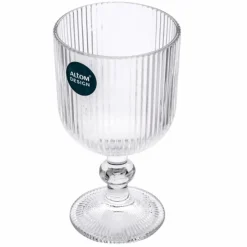 Szklanki na nóżce 370 ml duże Altom Design Selena szklany kubek ryflowany do kawy herbaty drinków deserów