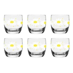 Szklanki niskie Glasmark stokrotki 260 ml zestaw 6 szklanek