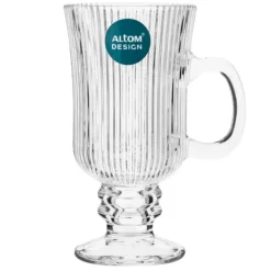 Szklanki ryflowane na nóżce do kawy latte 245ml zestaw 6 szt Altom Design Selena