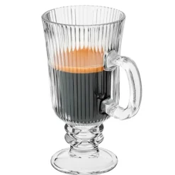 Szklanki ryflowane na nóżce do kawy latte 245ml zestaw 6 szt Altom Design Selena