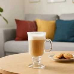 Szklanki ryflowane na nóżce do kawy latte 245ml zestaw 6 szt Altom Design Selena