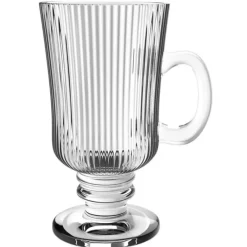 Szklanki ryflowane na nóżce do kawy latte 245ml zestaw 6 szt Altom Design Selena