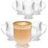 Szklanki ryflowane na nóżce do kawy latte 500 ml zestaw 6 szt Altom Design Selena
