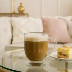 Szklanki ryflowane na nóżce do kawy latte 500 ml zestaw 6 szt Altom Design Selena