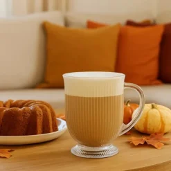 Szklanki ryflowane na nóżce do kawy latte 500 ml zestaw 6 szt Altom Design Selena
