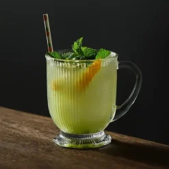 Szklanki ryflowane na nóżce do kawy latte 500 ml zestaw 6 szt Altom Design Selena