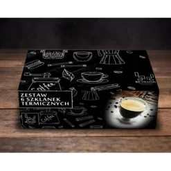 Szklanki termiczne do kawy latte 250 ml zestaw 6 sztuk