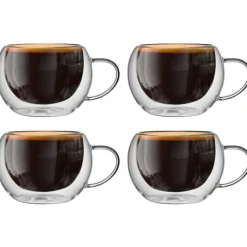 Szklanki termiczne do kawy 300 ml latte MG Home komplet 4 szt szklanek