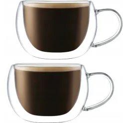 Szklanki termiczne niskie 300 ml latte Kamille KM 9002 komplet 2 szt szklanek