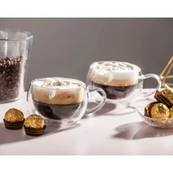Szklanki termiczne niskie 300 ml latte Kamille KM 9002 komplet 2 szt szklanek