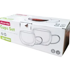 Szklanki termiczne niskie 300 ml latte Kamille KM 9002 komplet 2 szt szklanek
