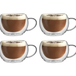 Szklanki termiczne RENZA do kawy 300 ml latte komplet 4 szt szklanek