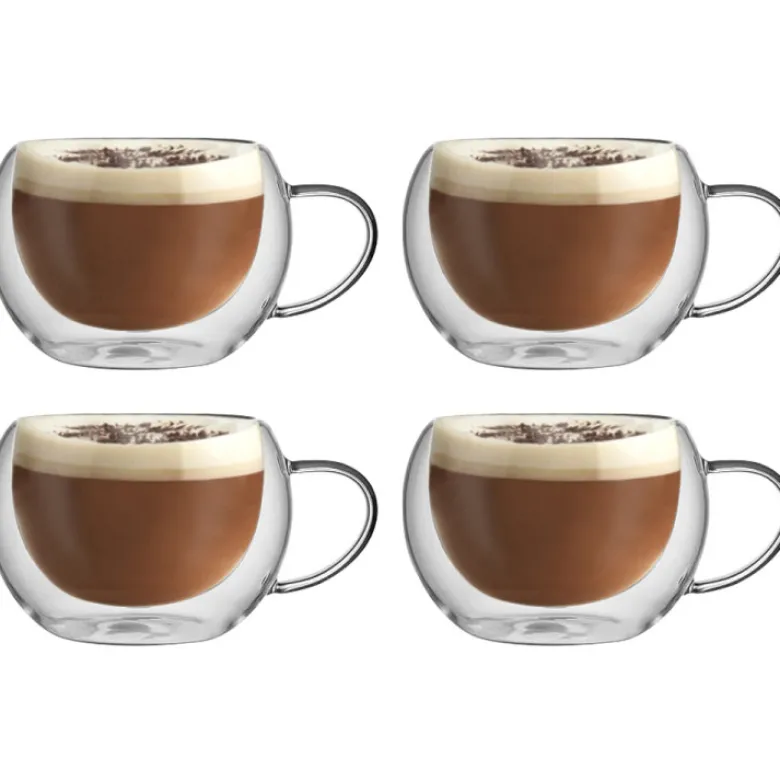 Szklanki termiczne RENZA do kawy 300 ml latte komplet 4 szt szklanek