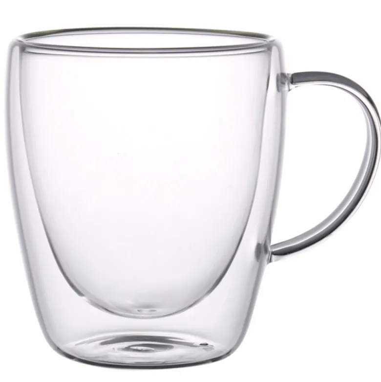 Szklanki termiczne z białym uchem Dolce 300 ml do kawy latte komplet 2 szt MGHOME