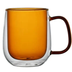 Szklanki termiczne z pomarańczowym wnętrzem 300 ml komplet 6 szt MGHOME