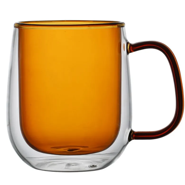 Szklanki termiczne z pomarańczowym wnętrzem 300 ml komplet 6 szt MGHOME