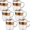 Szklanki termiczne z uchem Renza 300 ml do kawy latte komplet 6 szt MGHOME