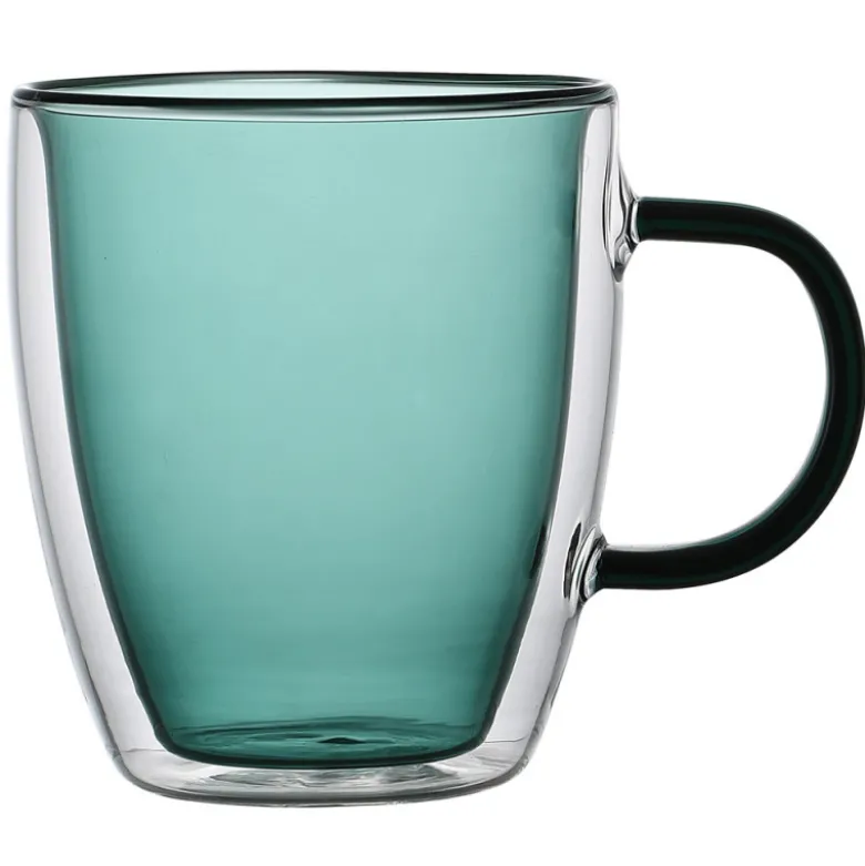 Szklanki termiczne z zielonym wnętrzem 300 ml komplet 6 szt MGHOME