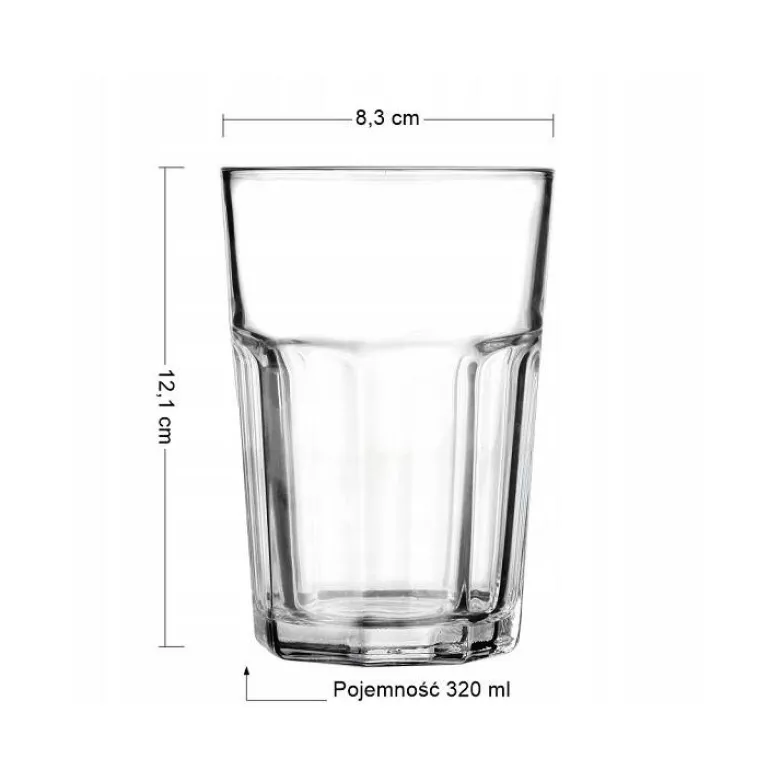 Szklanki uniwersalne 320 ml zestaw 6 szklanek Glasmark