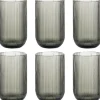 Szklanki wysokie ryflowane Florina Vacanza Grey 430 ml szklane zestaw 6 sztuk