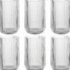 Szklanki wysokie ryflowane Florina Vacanza 430 ml szklane zestaw 6 sztuk