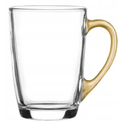 Szklanki ze złotym uchem 300 ml Glasmark Ala do herbaty kawy latte macchiato komplet 6 sztuk