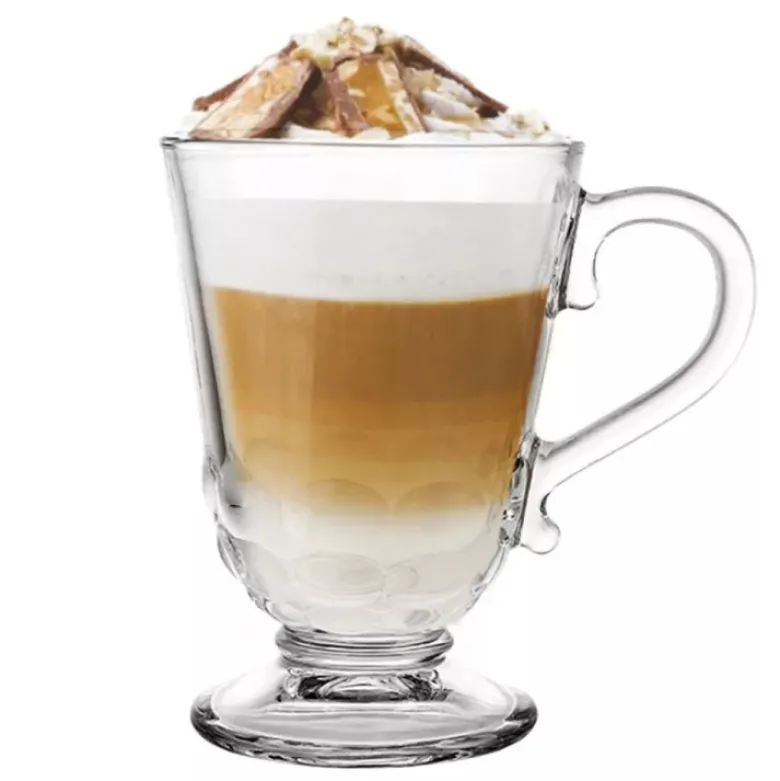 Szklanki z uchem 320 ml Altom Siena Korale kubki do herbaty kawy latte macchiato komplet 6 sztuk z łyżeczkami