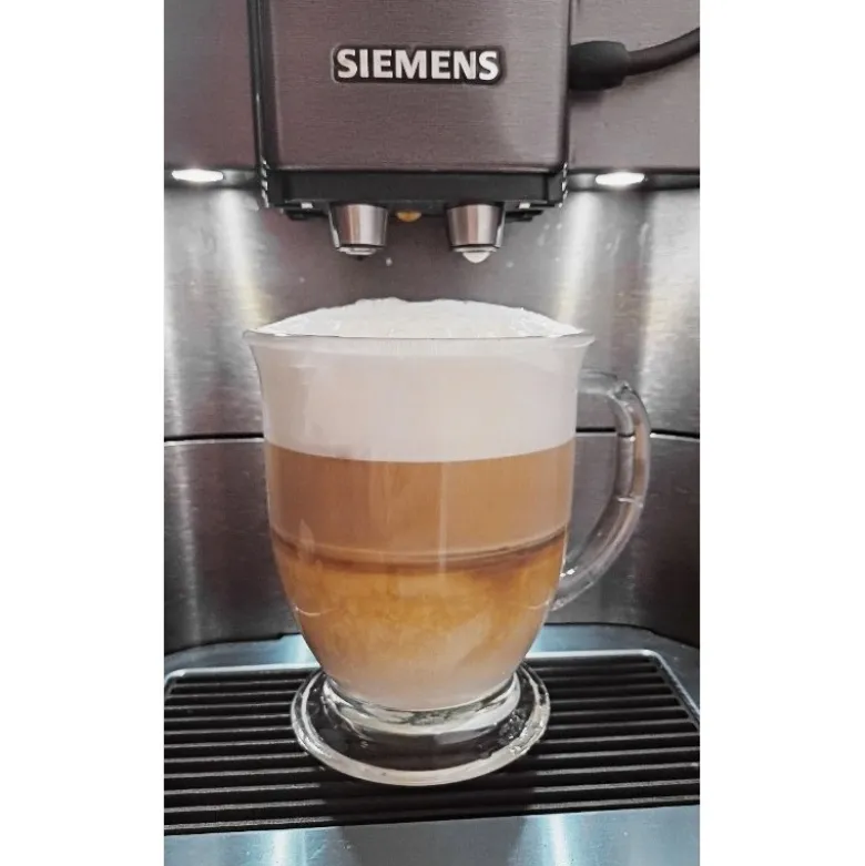 Szklanki z uchem 400 ml duże GierekHoff Mega Vista szklany kubek na nóżce do kawy herbaty drinków deserów kubas